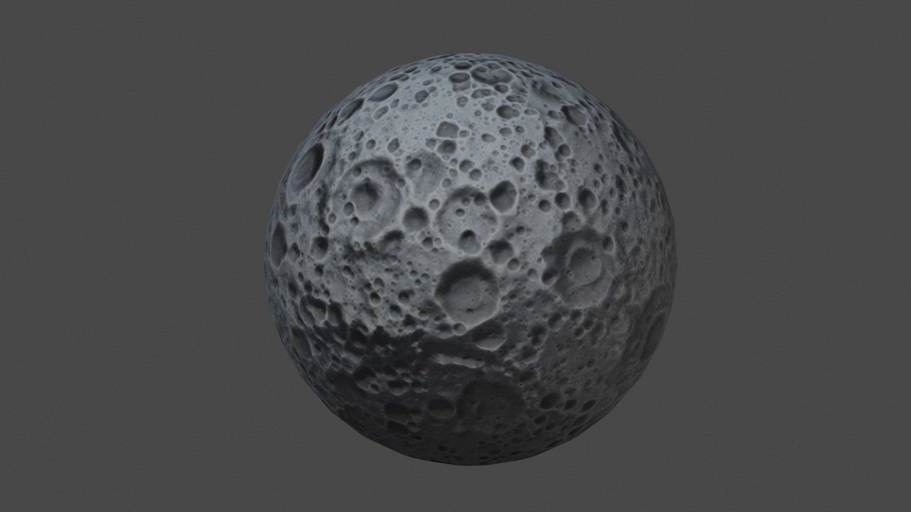 Cartoon Moon Low-poly 3D model_1
