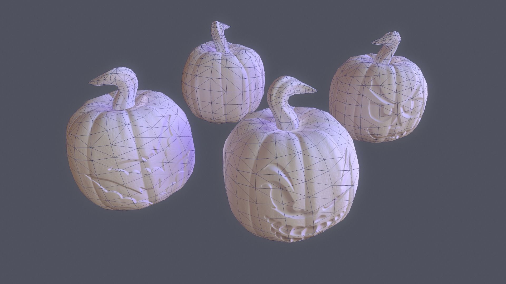 Halloween Pumpkins Pack PBR Low-poly 3D model_3