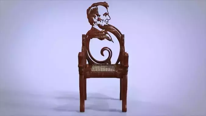 Unique Chair with a Abraham Lincoln model Low-poly 3D model
