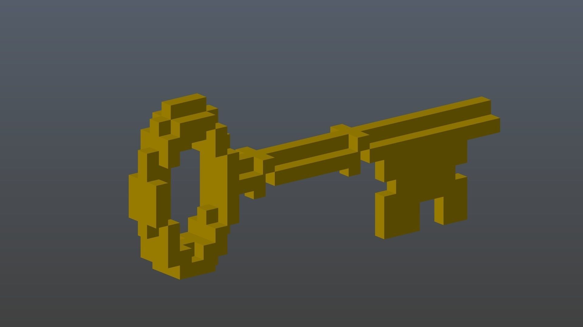 Classic Key voxel Low-poly 3D model_9