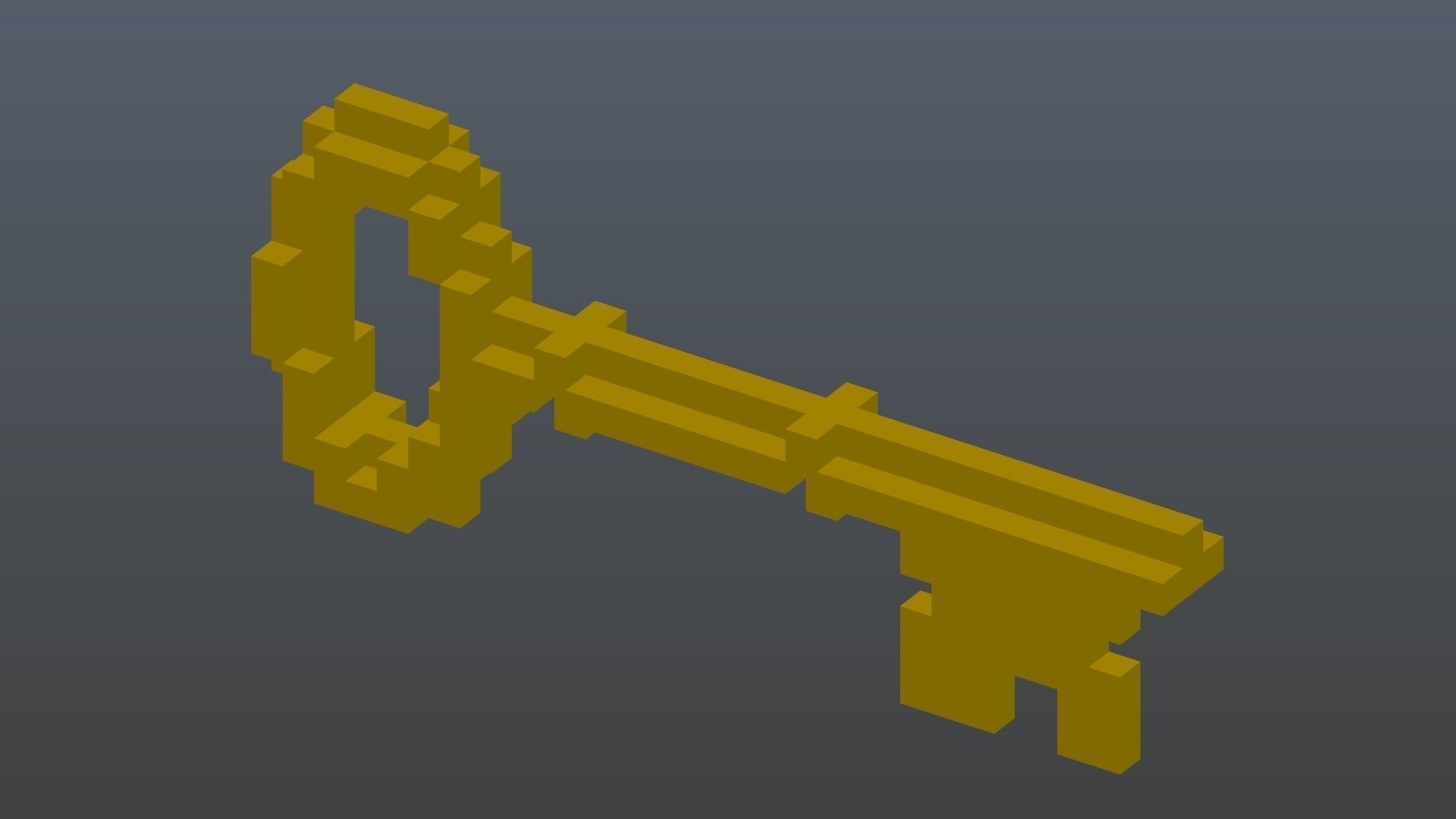 Classic Key voxel Low-poly 3D model_7