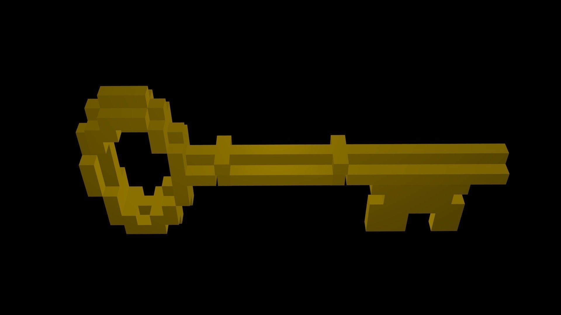 Classic Key voxel Low-poly 3D model_4