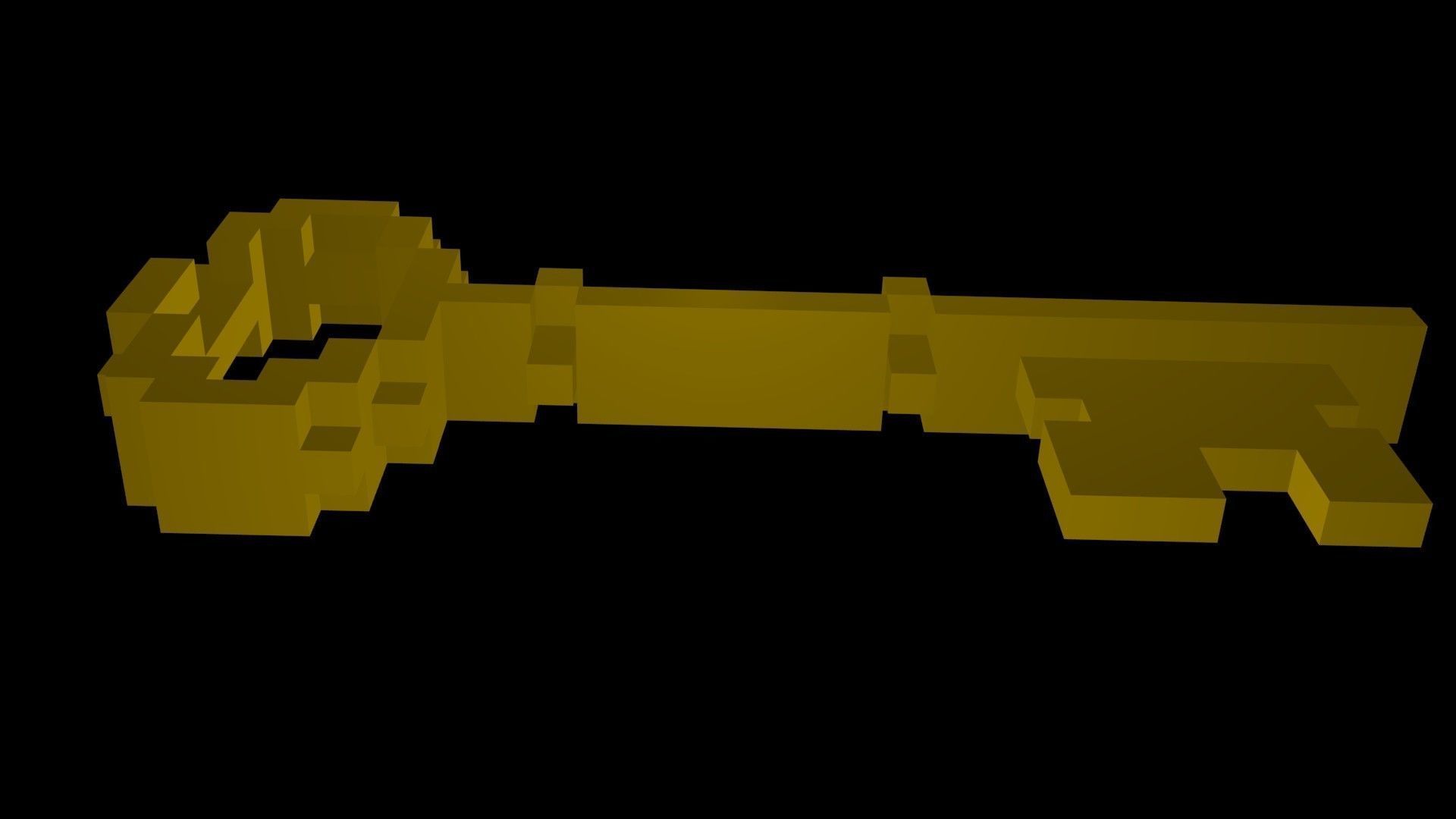 Classic Key voxel Low-poly 3D model_2