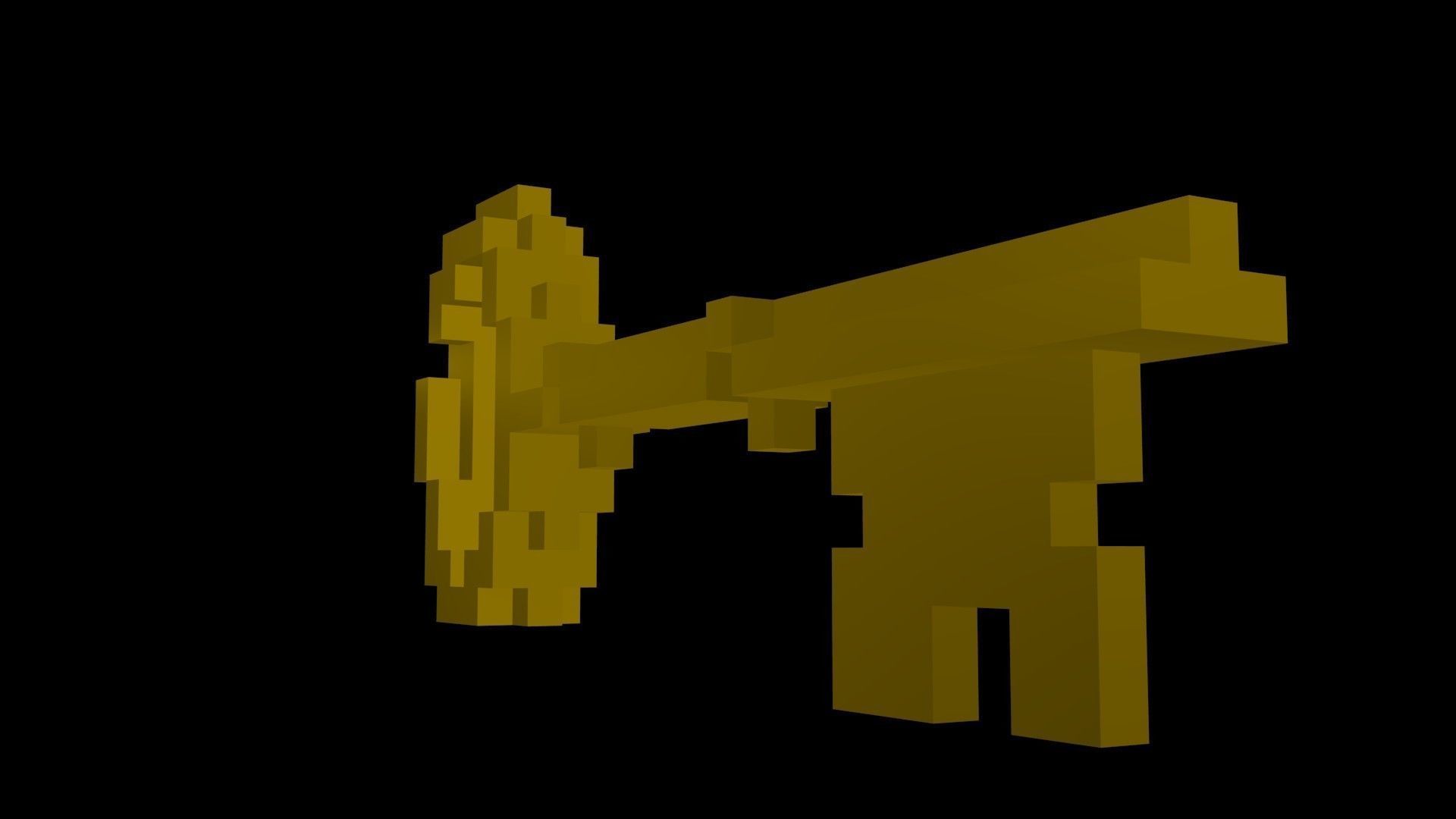 Classic Key voxel Low-poly 3D model_6