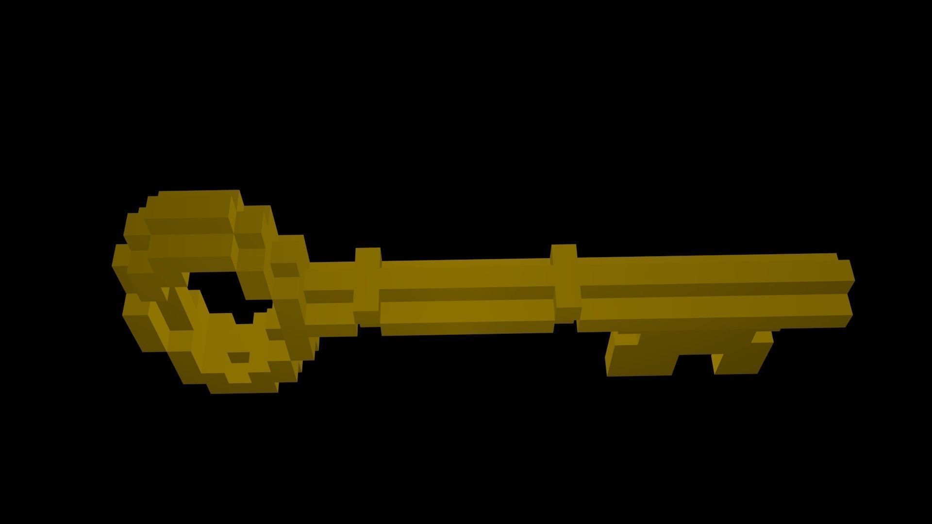 Classic Key voxel Low-poly 3D model_5