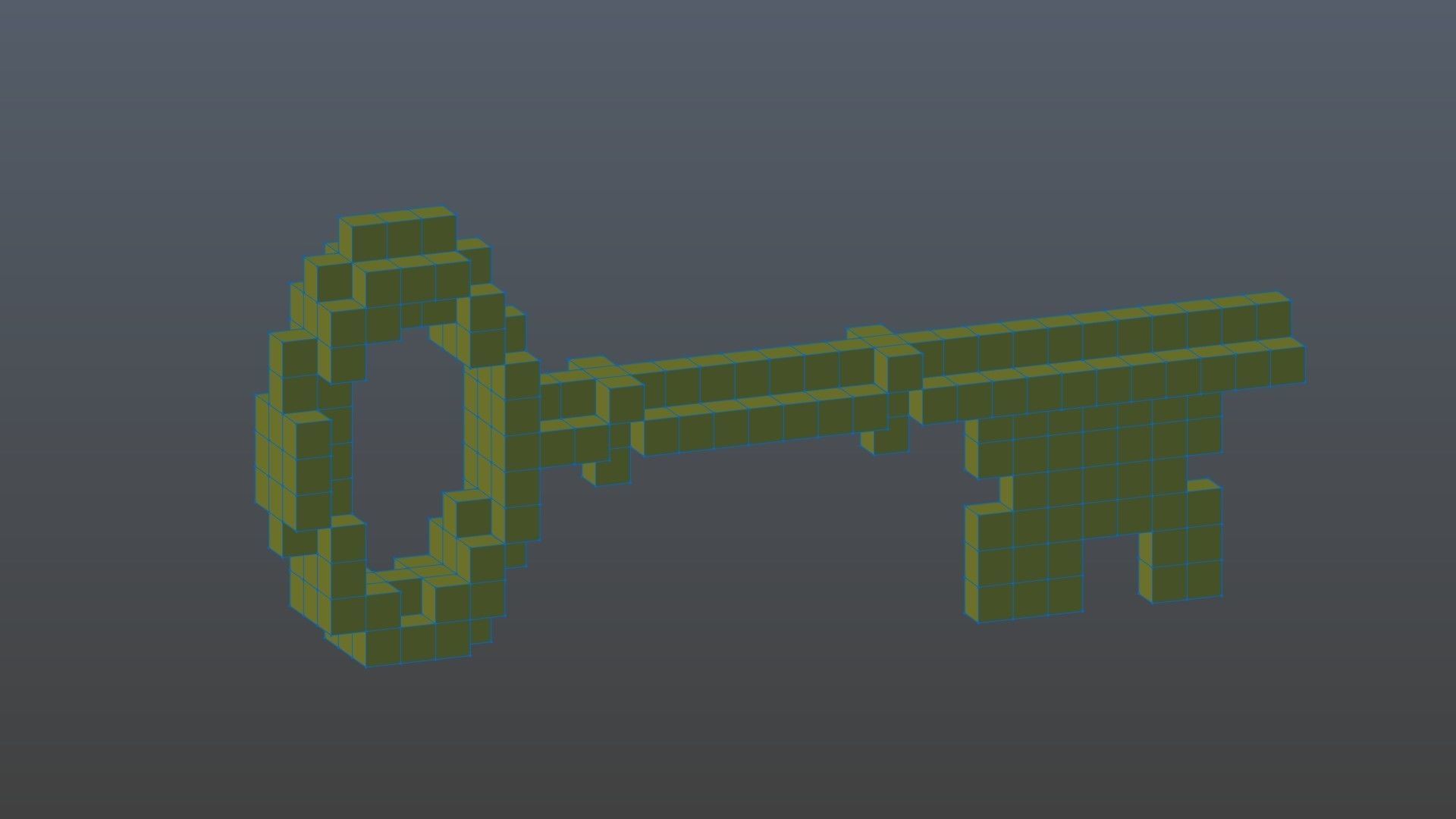 Classic Key voxel Low-poly 3D model_11