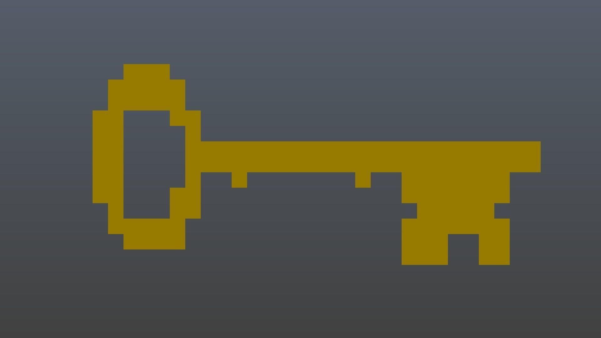 Classic Key voxel Low-poly 3D model_8