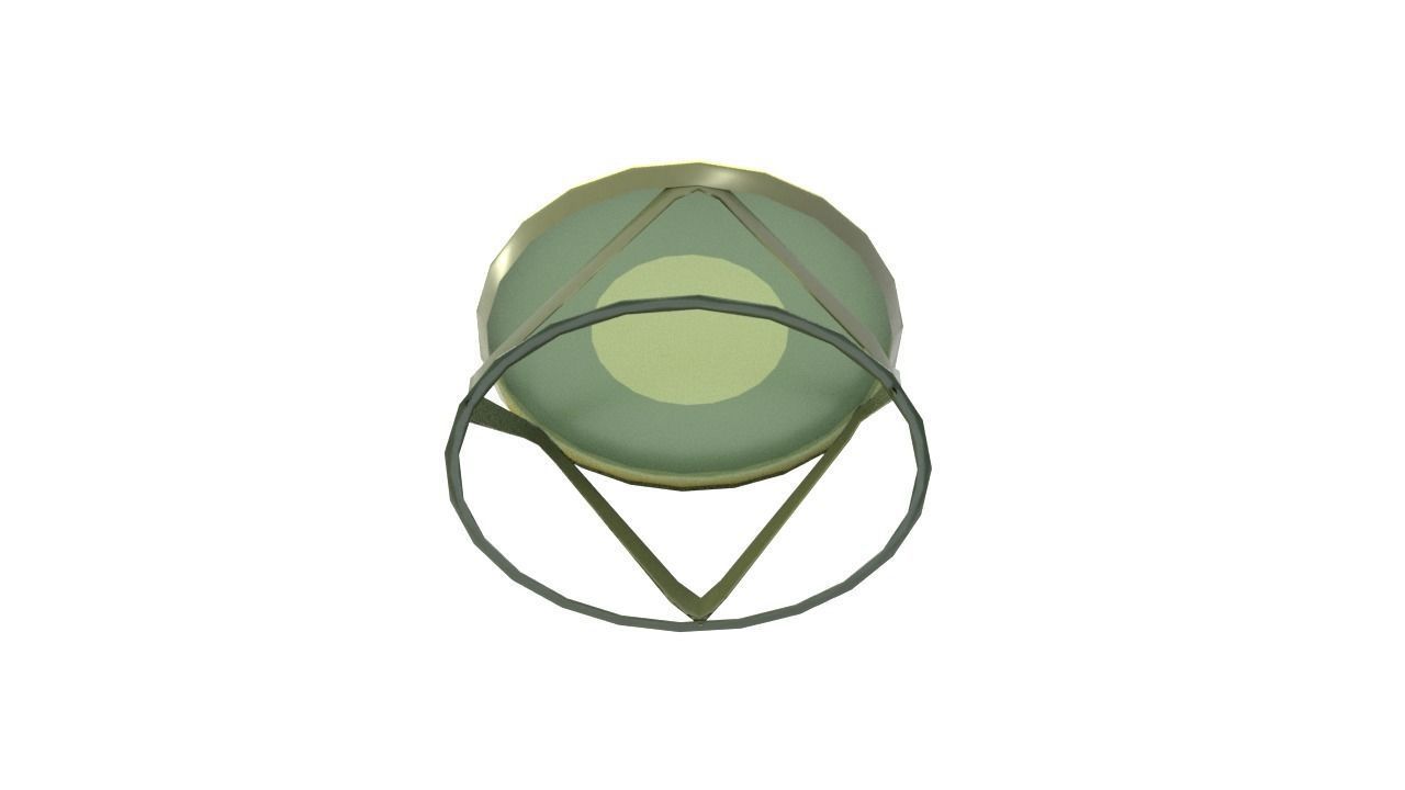 Table3 round side table with metal frame and glass top Low-poly 3D model_14