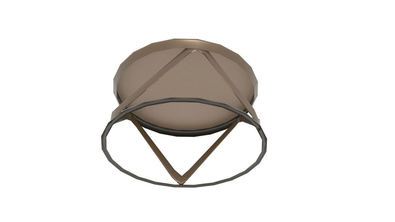 Table3 round side table with metal frame and glass top Low-poly 3D model_11