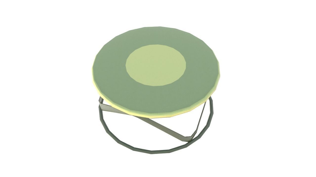 Table3 round side table with metal frame and glass top Low-poly 3D model_13