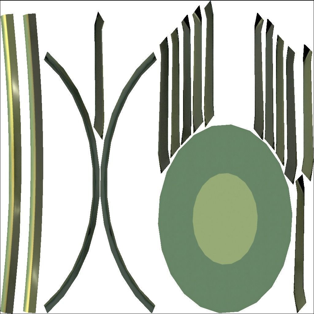 Table3 round side table with metal frame and glass top Low-poly 3D model_18