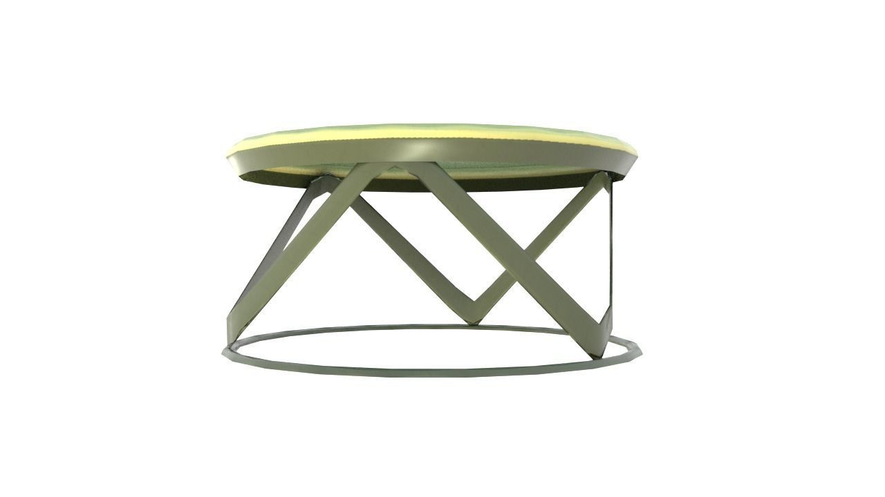 Table3 round side table with metal frame and glass top Low-poly 3D model_15