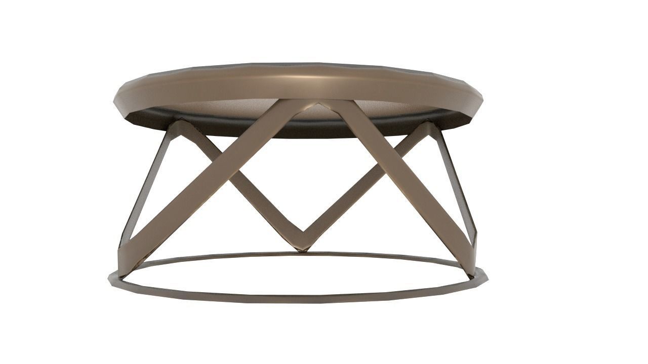 Table3 round side table with metal frame and glass top Low-poly 3D model_12