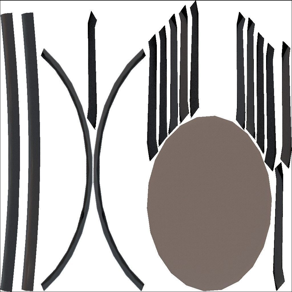 Table3 round side table with metal frame and glass top Low-poly 3D model_17