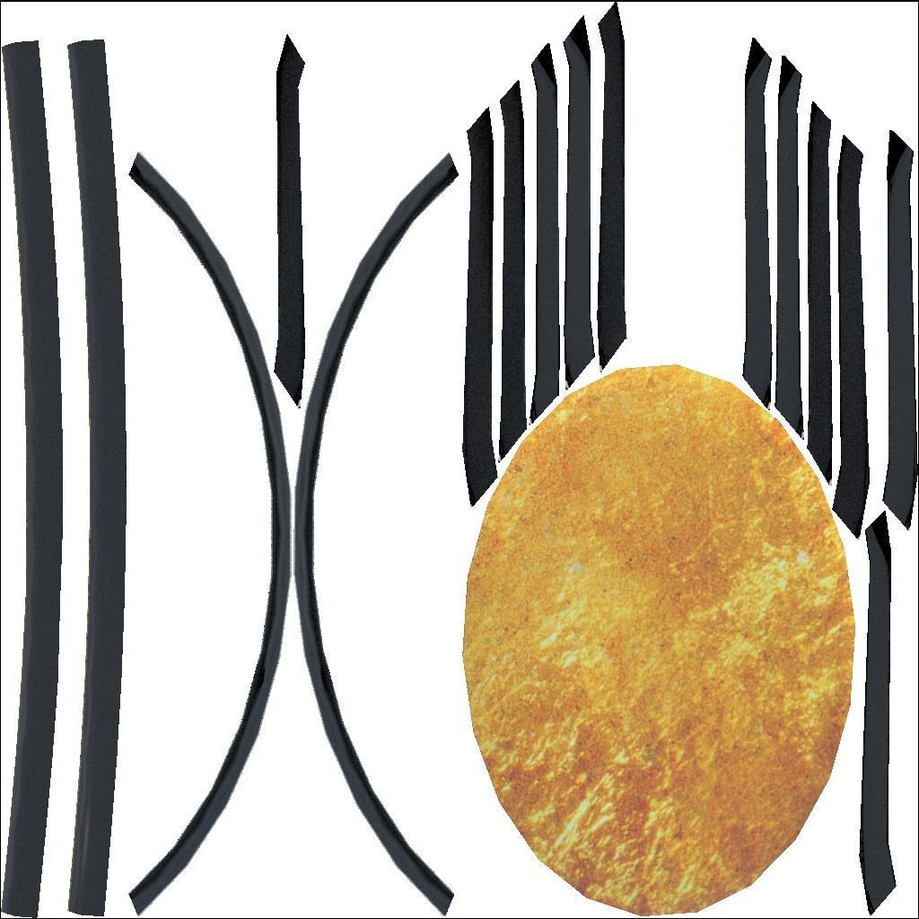 Table3 round side table with metal frame and glass top Low-poly 3D model_16