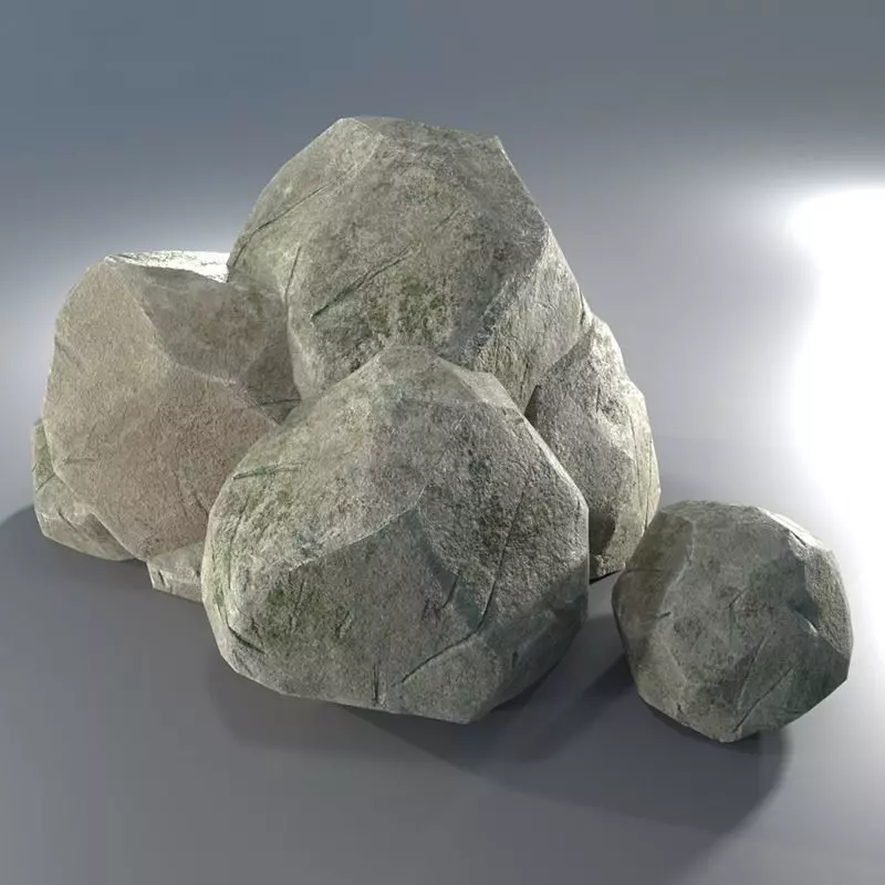 Dry Stone Low-poly 3D model_0
