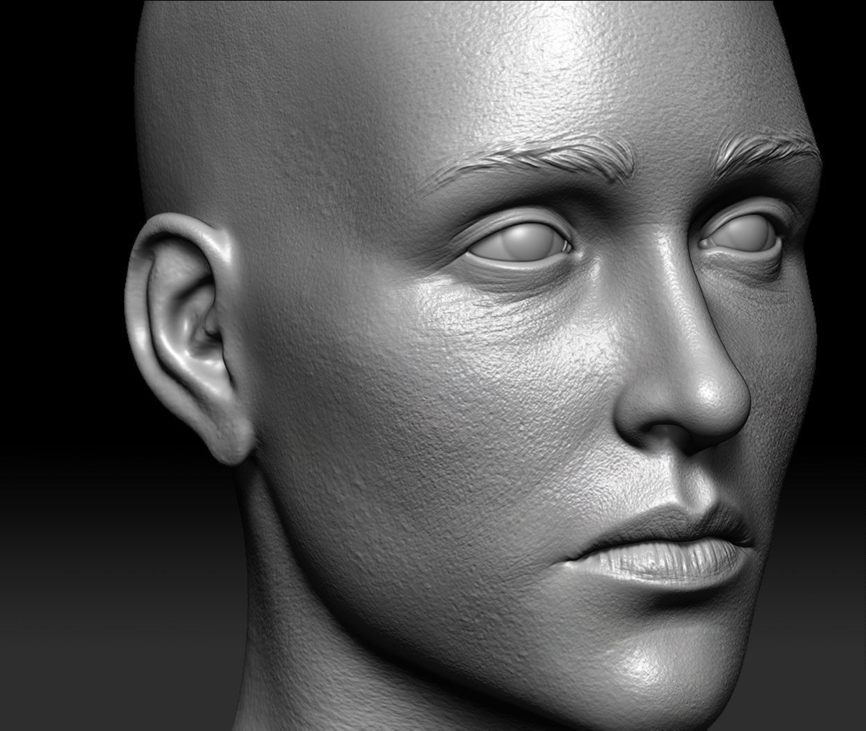 Female realistic face 3D model_11