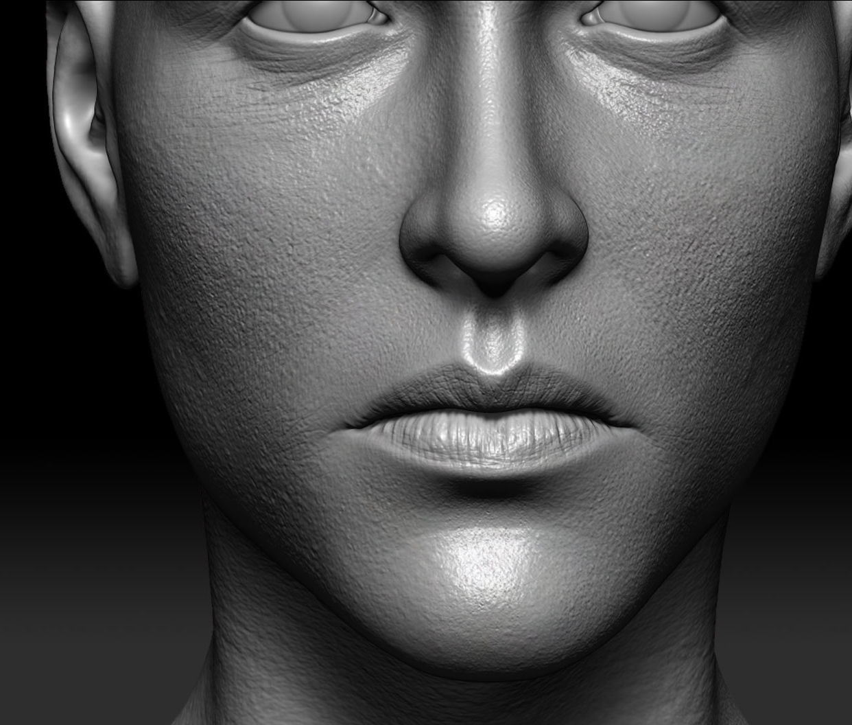 Female realistic face 3D model_13