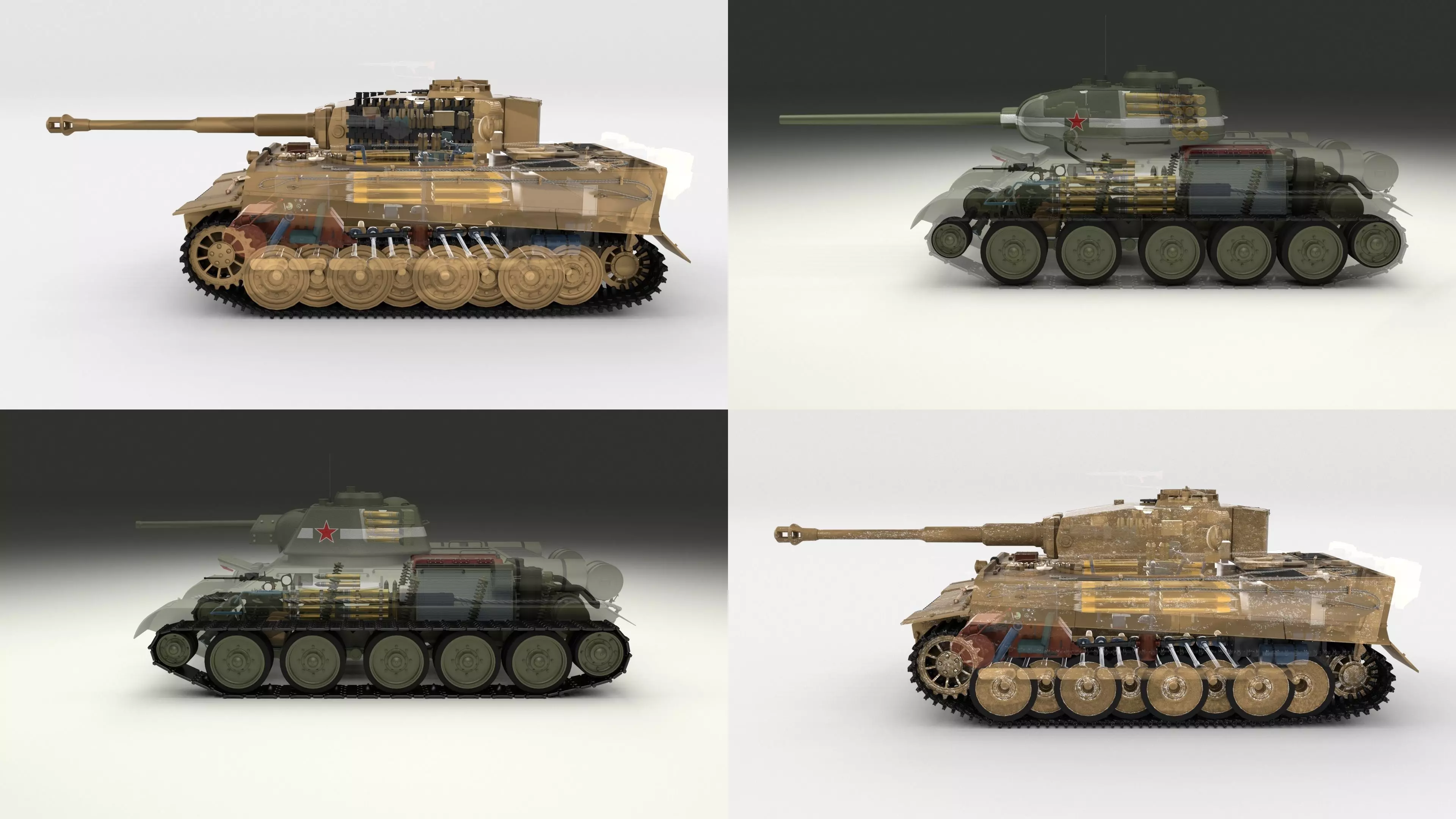 Eastern Front Armor Pack with Interior and Engine Bay v1 3D model_0