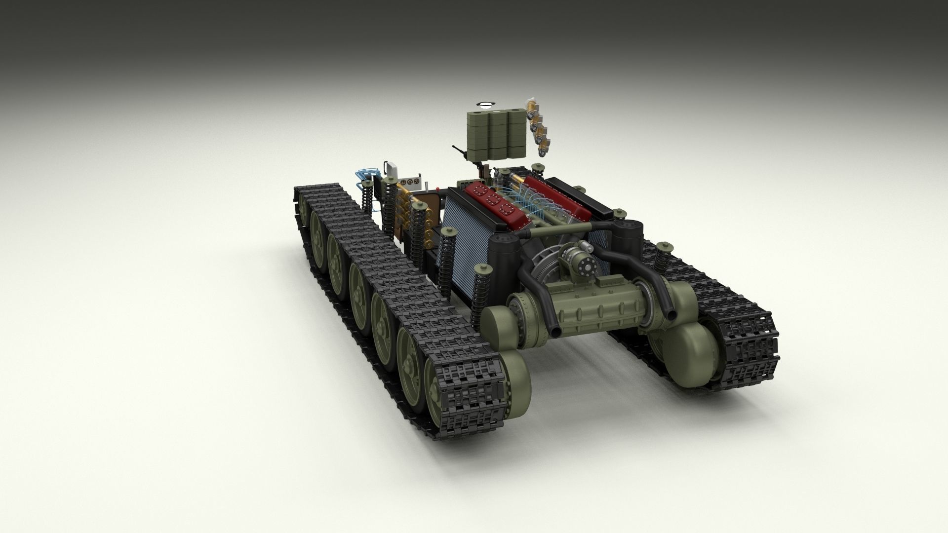Eastern Front Armor Pack with Interior and Engine Bay v1 3D model_90