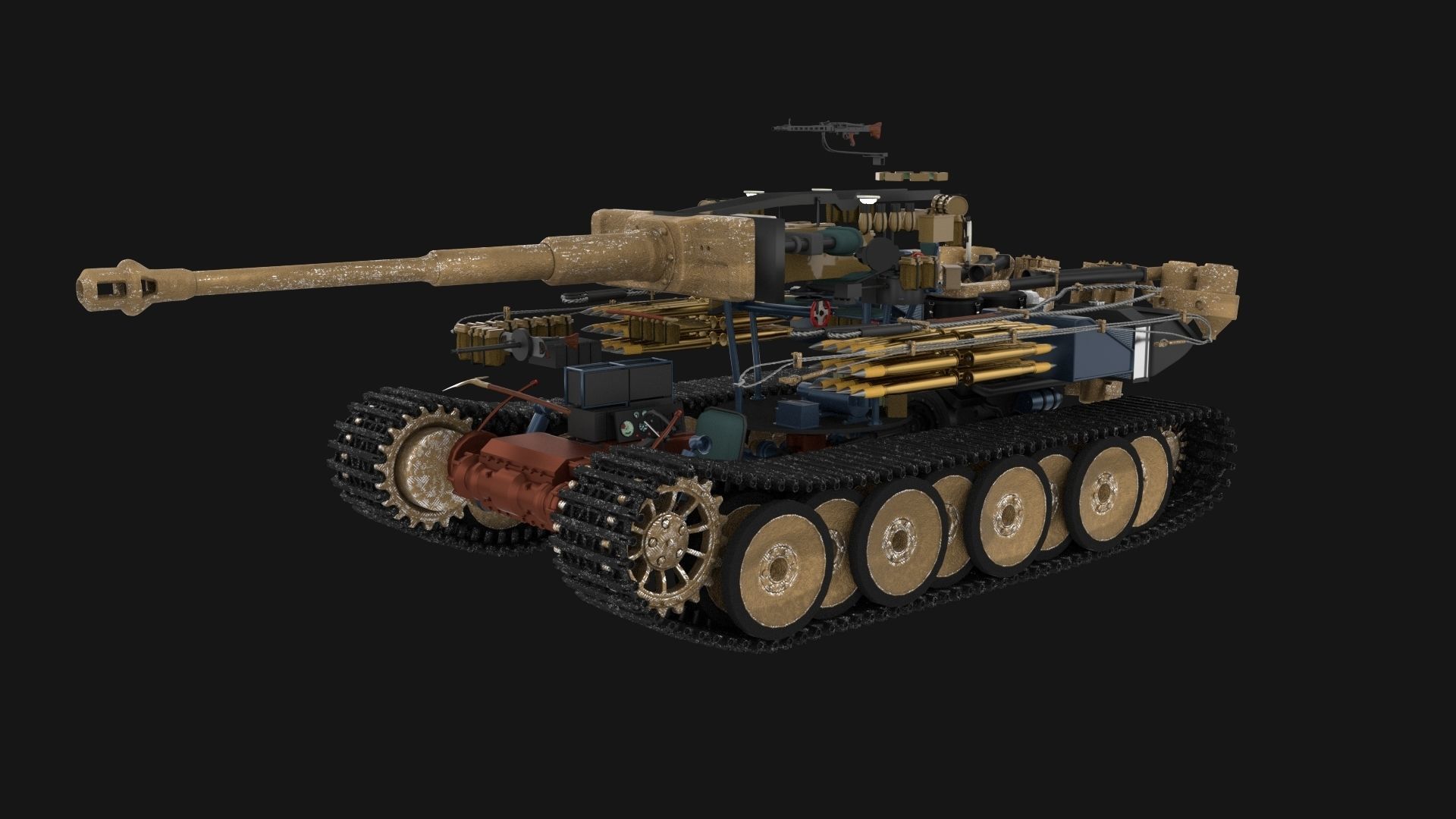 Eastern Front Armor Pack with Interior and Engine Bay v1 3D model_31