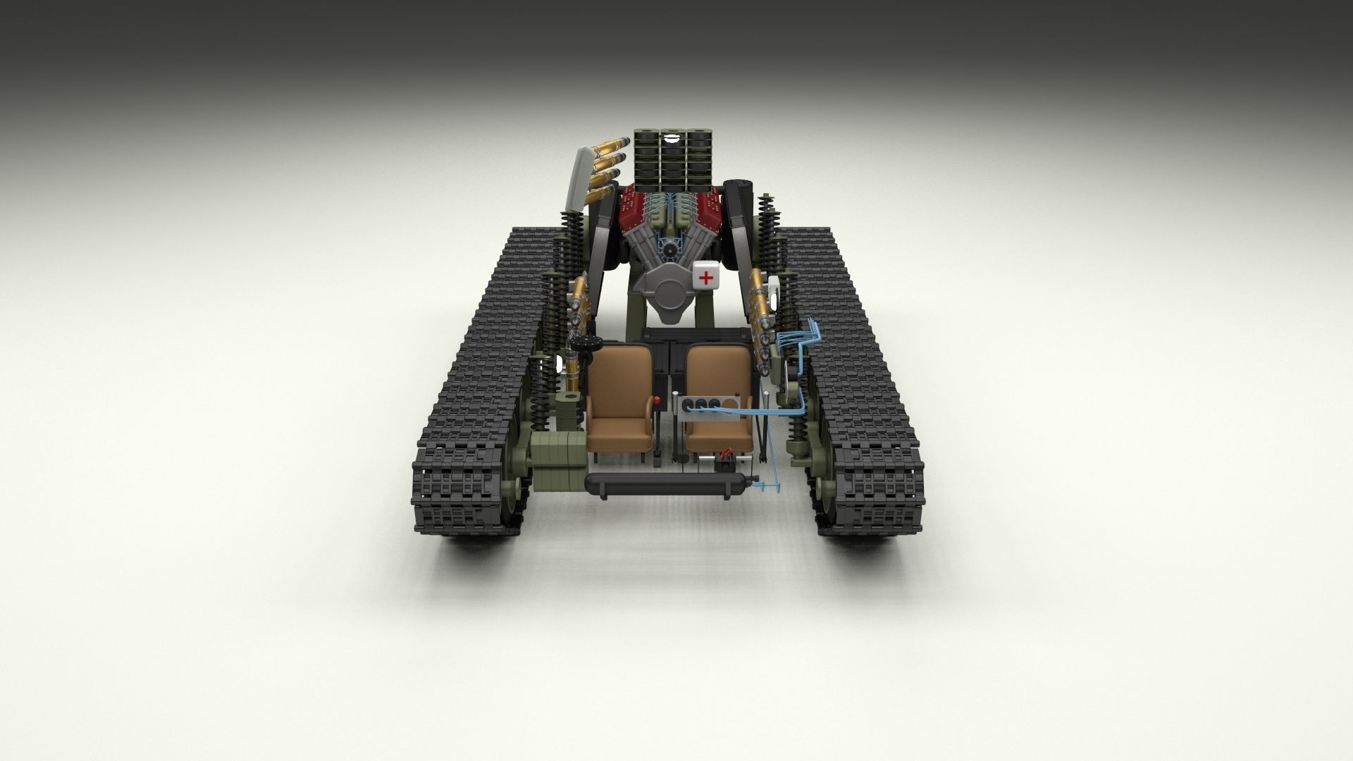 Eastern Front Armor Pack with Interior and Engine Bay v1 3D model_88