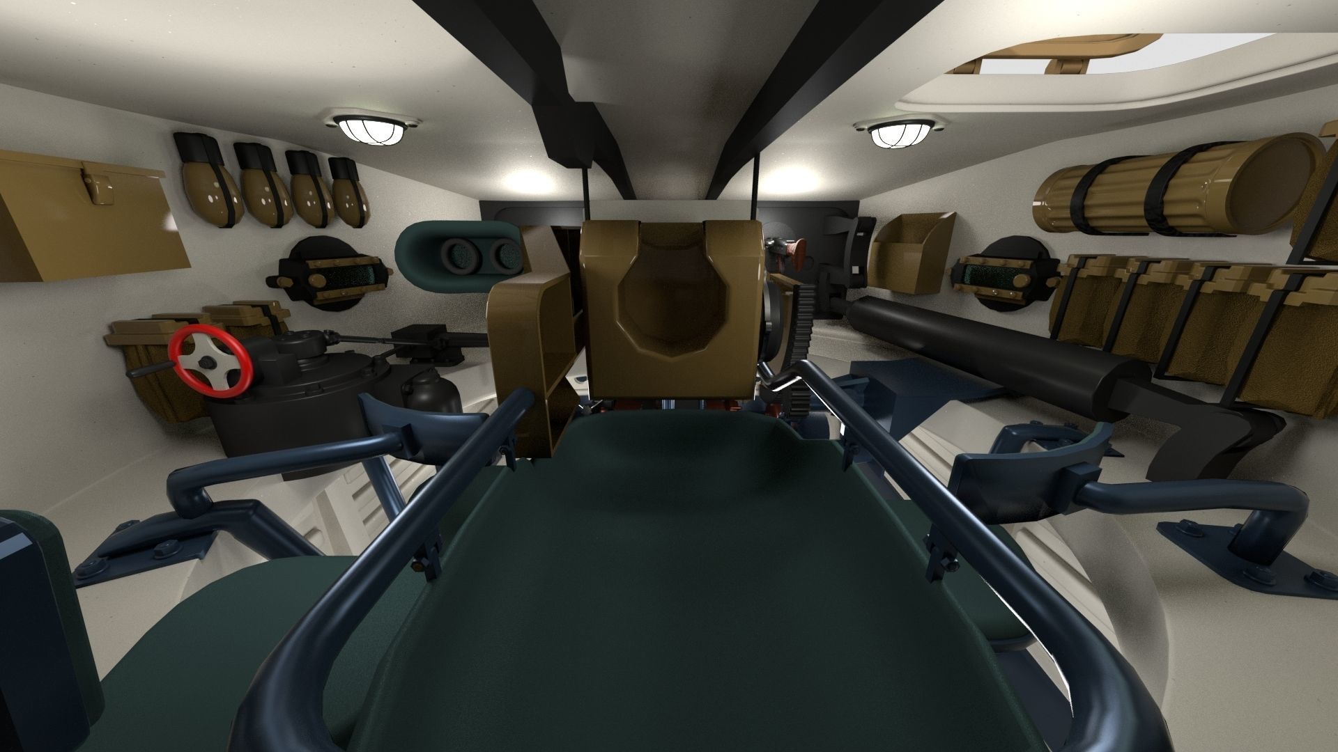 Eastern Front Armor Pack with Interior and Engine Bay v1 3D model_60