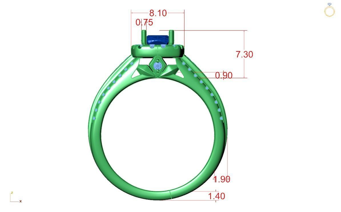 Engagement ring -3 3D print model_2