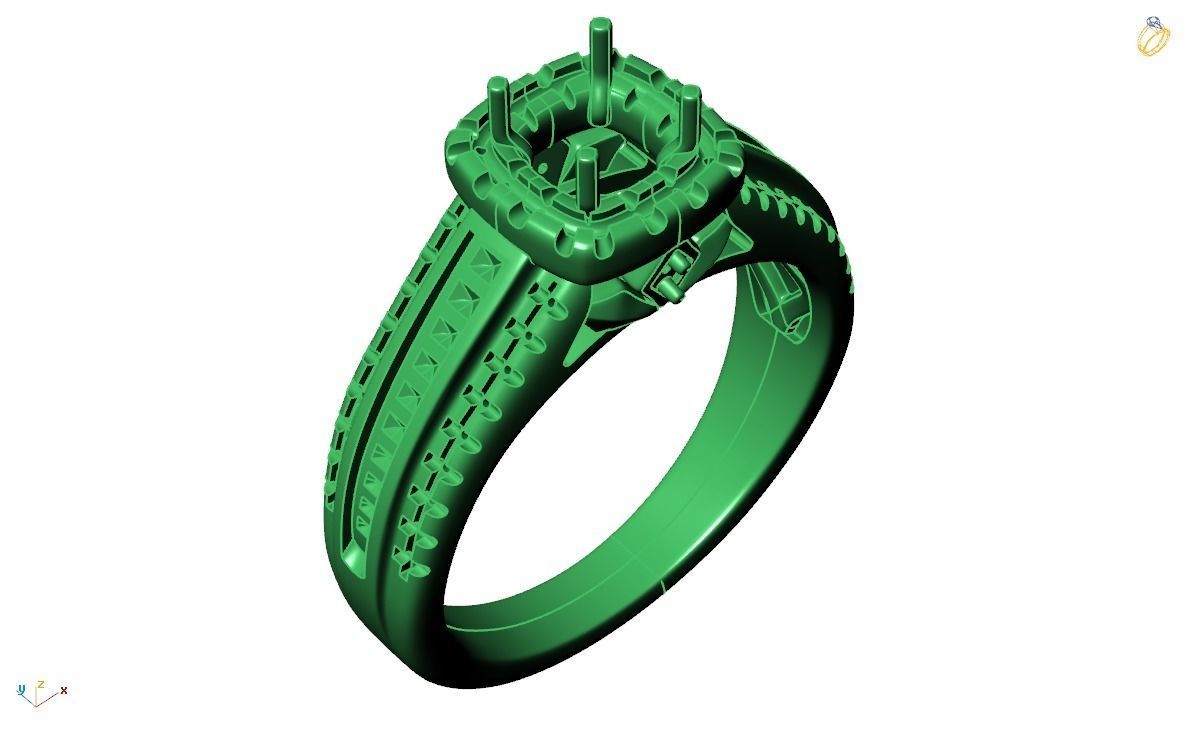 Engagement ring -3 3D print model_4
