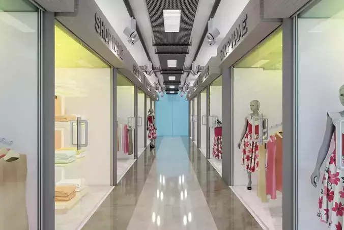 SHOPPING CORRIDOR INTERIOR Free 3D model