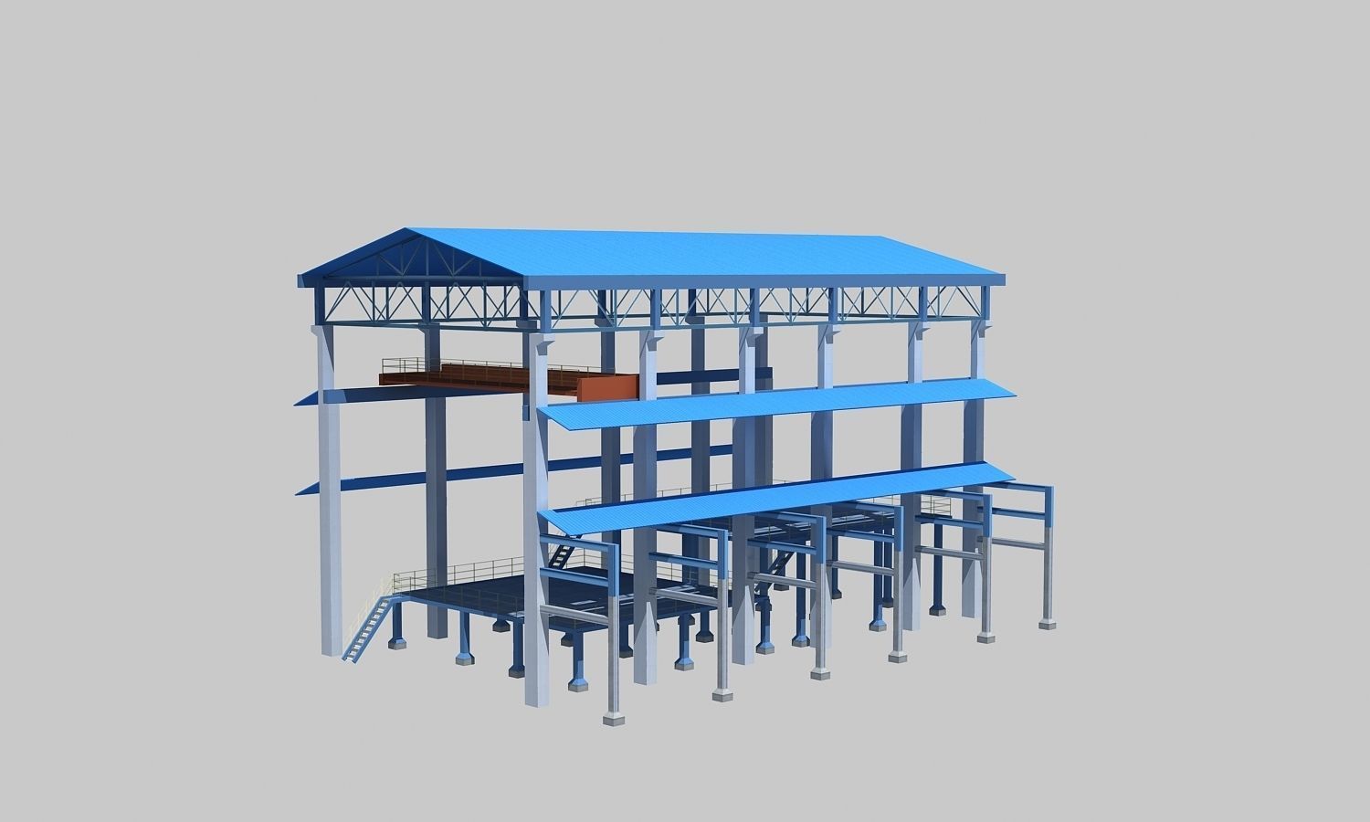 Complete Refinery Scene Low-poly 3D model_37