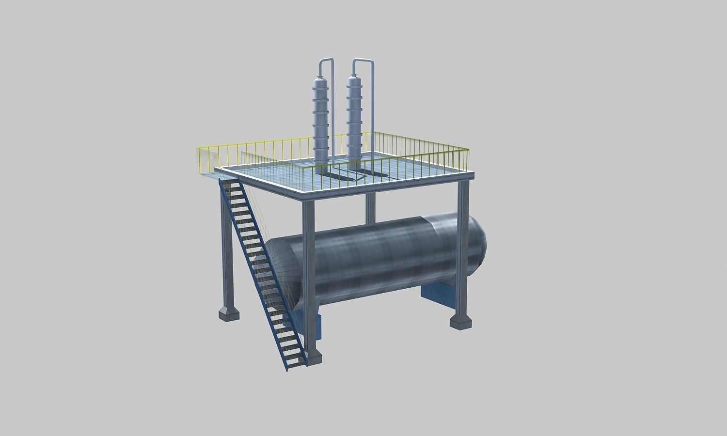 Complete Refinery Scene Low-poly 3D model_44