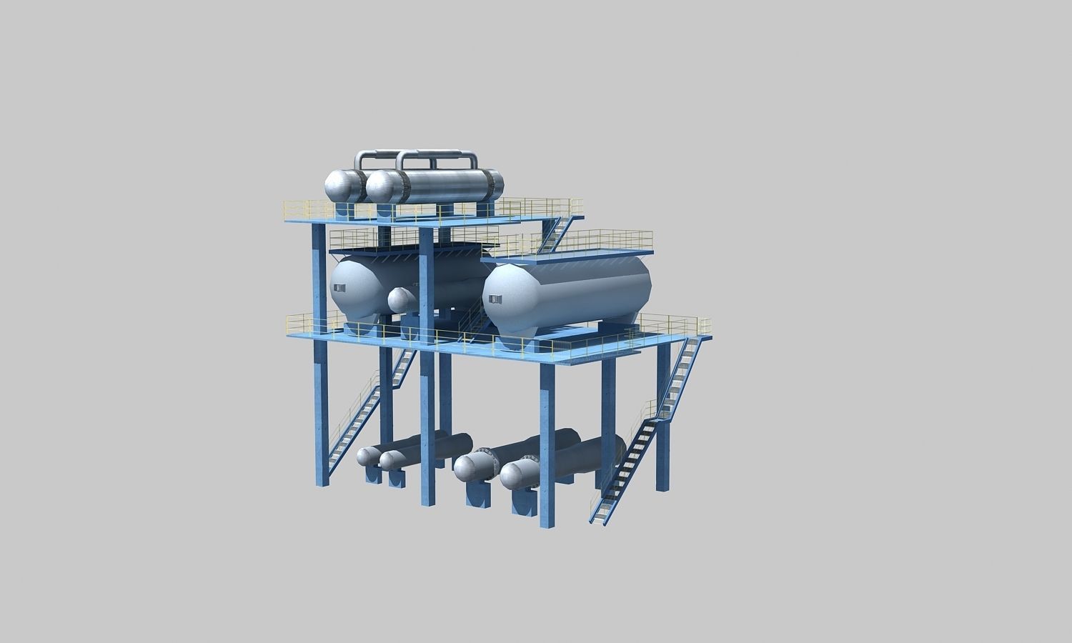 Complete Refinery Scene Low-poly 3D model_42