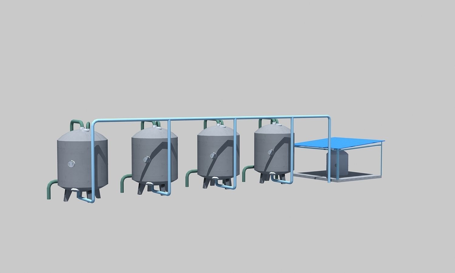 Complete Refinery Scene Low-poly 3D model_35