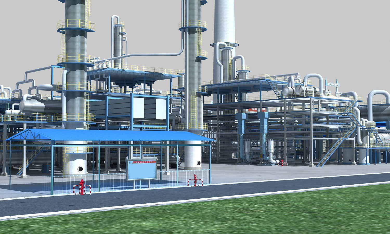 Complete Refinery Scene Low-poly 3D model_22