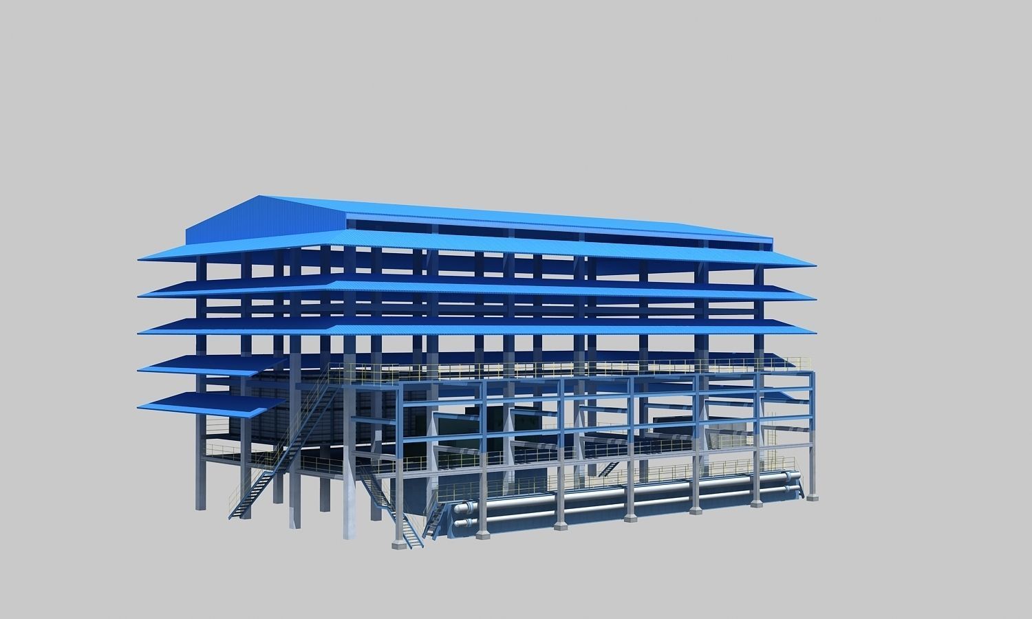 Complete Refinery Scene Low-poly 3D model_46