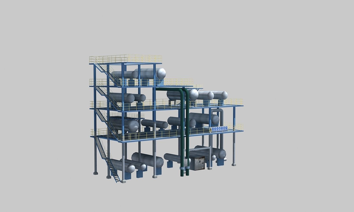 Complete Refinery Scene Low-poly 3D model_39