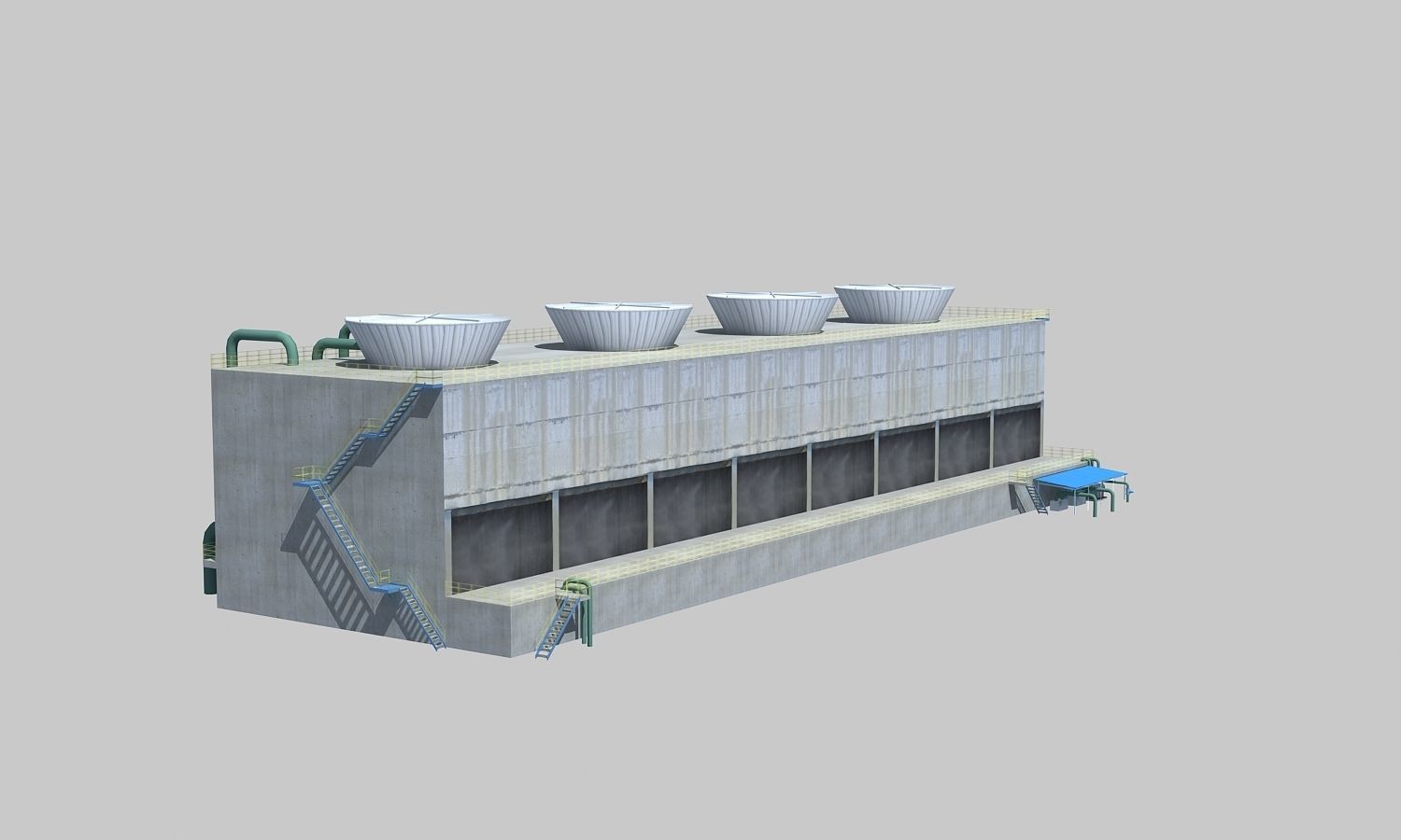 Complete Refinery Scene Low-poly 3D model_47