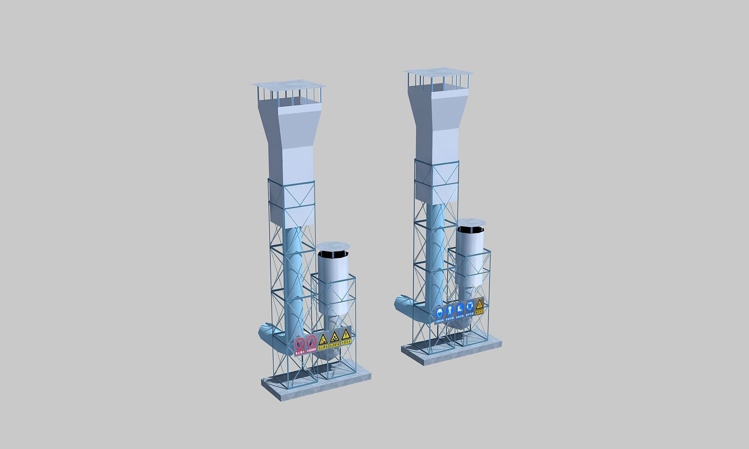 Complete Refinery Scene Low-poly 3D model_48