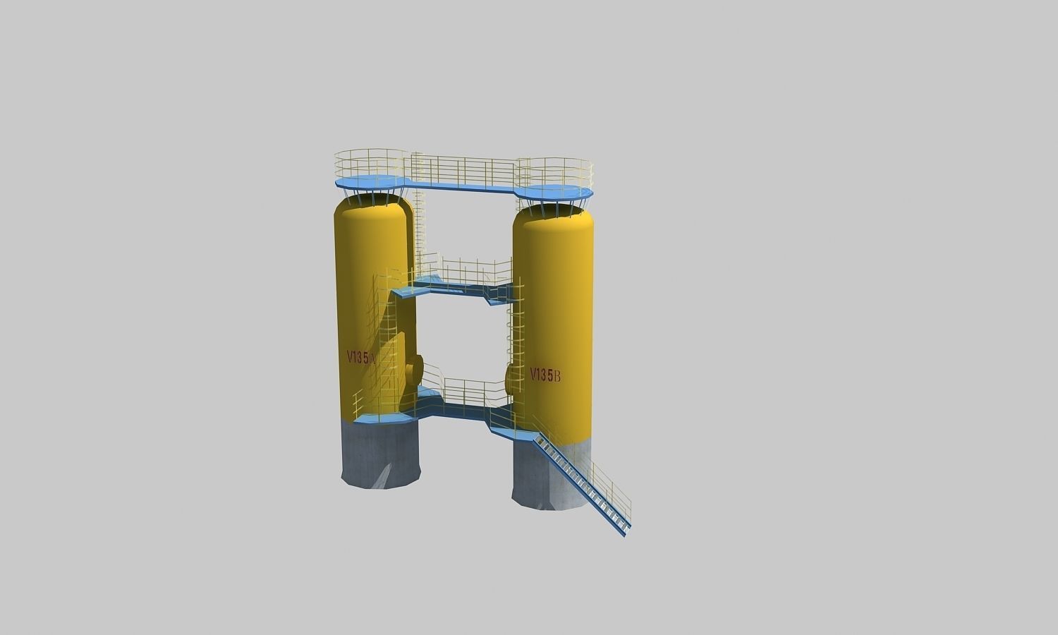 Complete Refinery Scene Low-poly 3D model_50