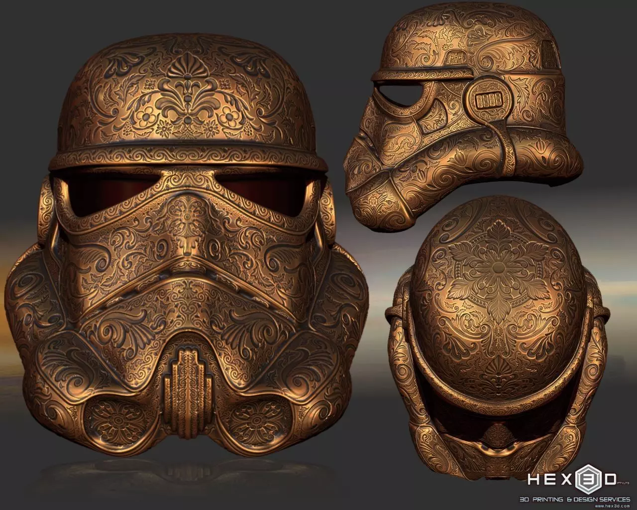 Deluxe Carved Trooper Helmet 3D print model