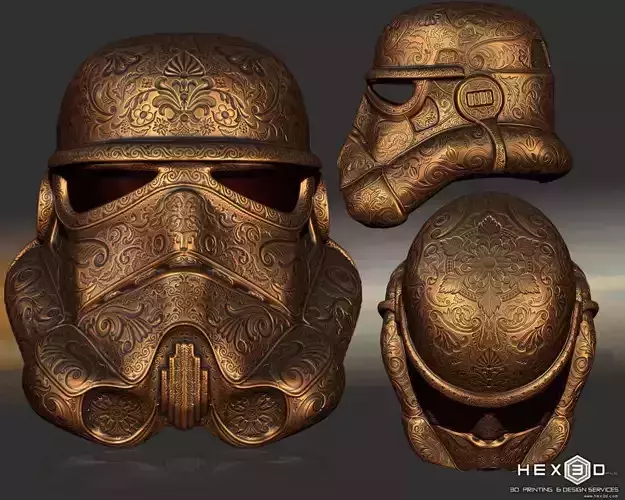 Deluxe Carved Trooper Helmet 3D print model