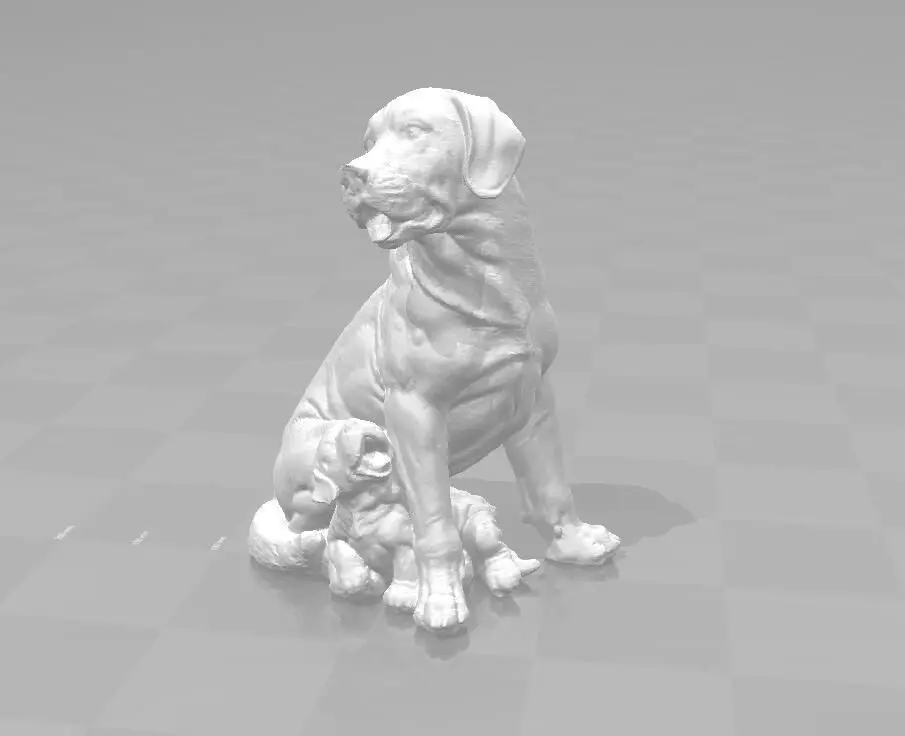 gouaa dog on checkered table 3D print model