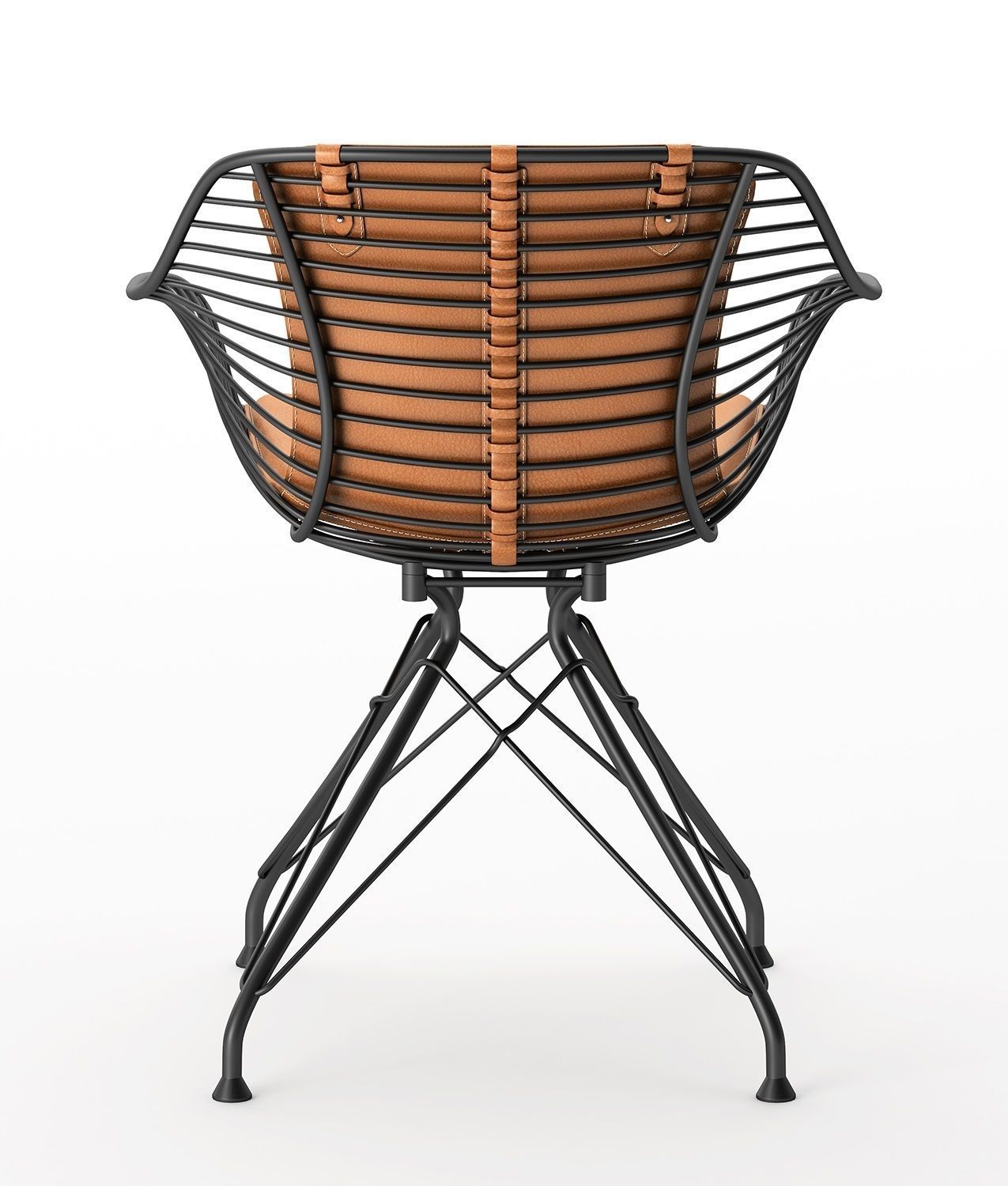 Wire dining chair 3D model_4