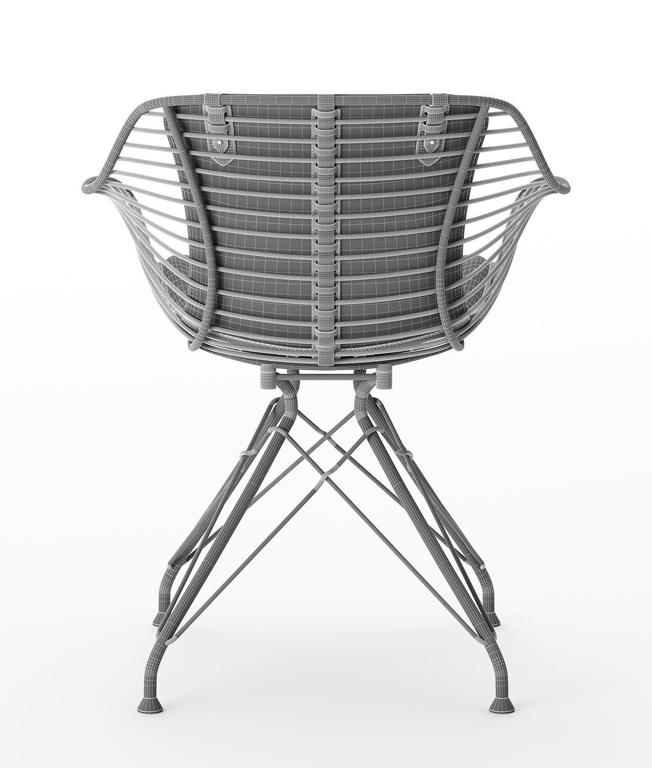 Wire dining chair 3D model_8