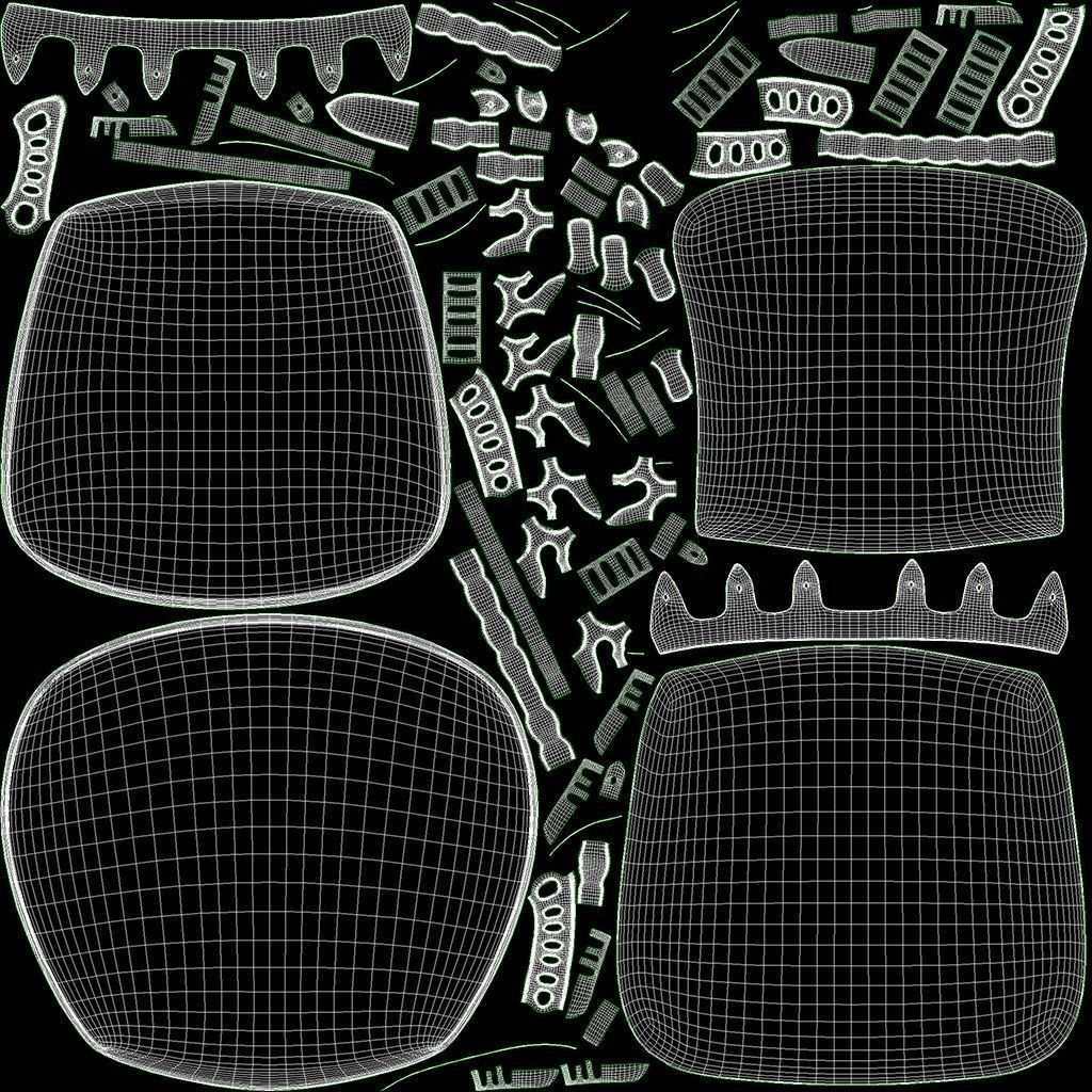 Wire dining chair 3D model_7