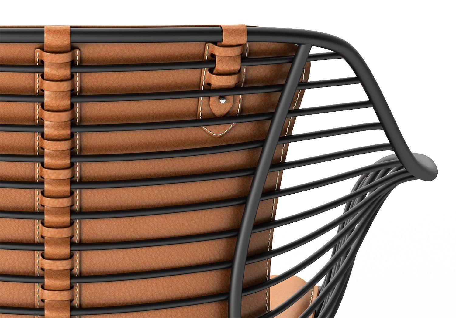 Wire dining chair 3D model_3