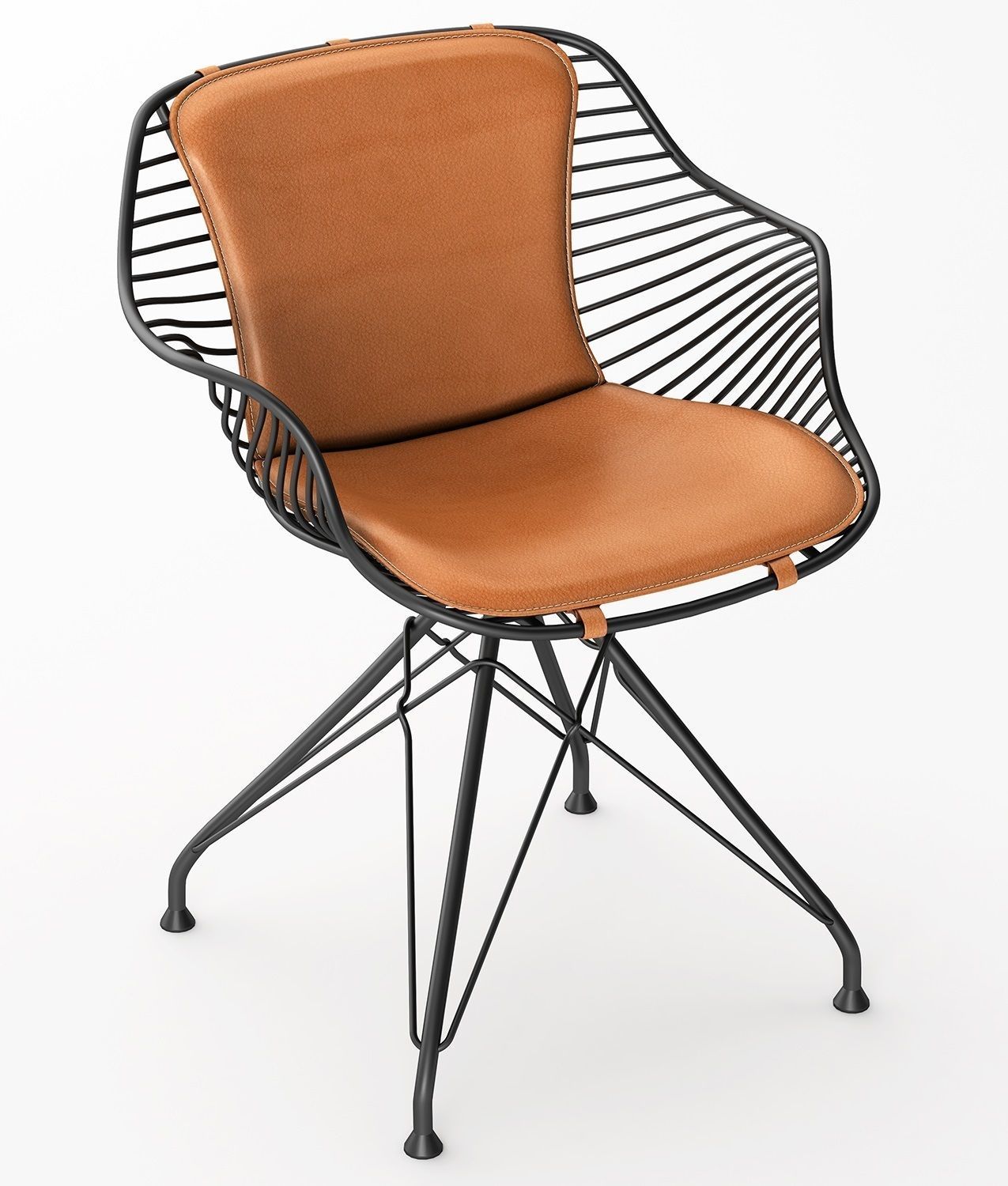 Wire dining chair 3D model_1