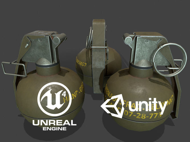 M67 Grenade Lowpoly Low-poly 3D model