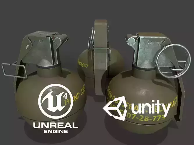 M67 Grenade Lowpoly Low-poly 3D model